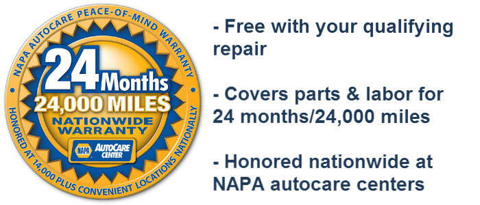 Get the NAPA Warranty - 24 months/24,000 miles - at Medford Auto Care